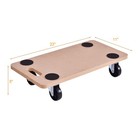 440lbs Platform Dolly Rectangle Wood Utility Cart Wheeled Transporter