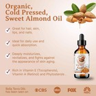 Natural Cold-pressed Sweet Almond Oil 100  Pure Skin Hair Massage Oil