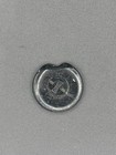 Round Shank Back Sewing Button Black Silver Floral Design  Black Glass Vintage