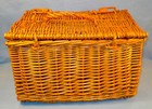 Vintage Wicker Sewing Basket  About 13x9x8  Od 