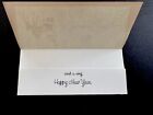 1 Vtg Unused Xmas Greeting Money Card Adorable Santa Placing A Wreath On Deer