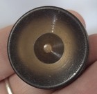  5  Vintage Mcm Brown Plastic Two-tone Bullseye Metal Shank Buttons