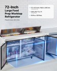 Vevor 72  Commercial Refrigerated Sandwich Prep Workable 3 Door Stainless Steel