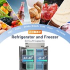 Icecasa 48  Commercial Refrigerator Freezer Combo Split Door 33 Cu ft Stainless