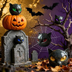 Black Cat Head Sculpture Marble Texture Healing Keepsake Gift Us