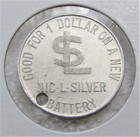 1954 Always Lucky Nic-l-silver Good  1 Dollar New Battery Aluminum Trade Token