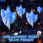 4ft Hanging Ghosts Halloween Decorations Outdoor Indoor Blue Led 8 Modes  Auto S