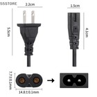Ac Power Cord 2 Prong Cable For Ps 5 4 3 2 Slim Xbox Pc Monitor Laptop Tv Psv