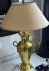 Antique Large Leviton Brass bronze Table Lamp - 32    Tall  Great Patina  Heavy
