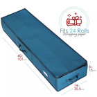 Christmas Wrapping Paper Storage Organizer Box 40 5 In  Luxury Blue Polyester Fa
