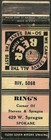 Early Tavern Matchcover   Ring   s   Located In Spokane  Wa Washington