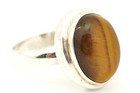 Sterling Silver 10ct Oval Tiger Eye Ring Size 9 25 7 22g Vintage Estate