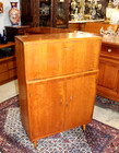 Mid Century Modern Teak Bar Cabinet With Interior Light