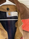 Vtg Carhartt Sz Med Mens Duck Hunting Jacket Game Bag Canvas Blanket Lined Great