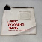 Vintage First National Bank Of Wyoming Money Bag With Lock And Key Leather