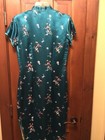 Vintage Cheongsam Traditional Chinese Dress Turquoise Euc