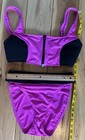 Vintage Body Glove Two Piece Women s Swimsuit 9 10 Usa Retro Zipper Pink Black