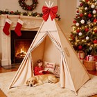 Sumbababy Large Teepee Tent For Adults Kids Cotton Canvas Foldable Indoor Tent