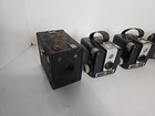 Lot Of 4 Vintage Box Cameras Brownie Hawkeye  Agfa  Jiffy Kodak  Untested