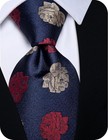 Silk Paisley Floral Tie And Pocket Square Cufflinks With Lapel Pin Sets For Men