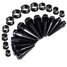 24pc Big Gauges Kit Stretching 00g-20mm Multicolor Acrylic Black And Black