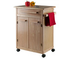 Wood Hackett Kitchen Storage Microwave Cart Portable  Natural Finish New