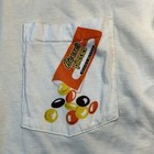 Vintage Reese s Pieces Pocket T Shirt Adult M Yellow Single Stitch Pinwheels