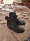 Antique Edwardian Women   s Black Leather Lace-up Ankle Boots Booties 1900 s