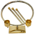 Vintage 24kt Gold Plated Shabbat Candle Holder Judaism Judaica Israel Jewish