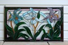 34 75 l X 20 5 h Tiffany Style Stained Glass Window Panel Iris Flowers Wl 69