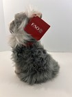 Fao Schwarz Maine Coon Cat Plush Stuffed Gray Green Eyes Red Fish Collar 11  Nwt