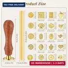 Vintage Wax Seal Stamp Kit - 21pcs Classic Sealing Wax Stamp Heads With Wooden H