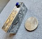 Antique Vintage Etched Marked 800 Silver Lipstick Case W carnelian Gem Very Nice