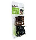 4 Pcks Scunci No Slip Grip All Day Hold Hair Jaw Clip Brown Black  8 Clips Total