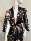 Vintage Kimono Robe Women s M l 50  Satin Floral Dressing Gown Japanese Geisha