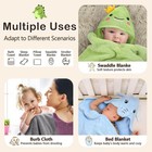 6 Pcs Baby Bath Towels For Infants Toddlers  Thick 3 Pcs Animal Hooded Baby T   