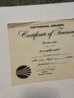 Continental Airlines 1991 Certificate Of Training A300 Vintage Airplane Ephemera