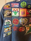 Vtg Jacket Coat Full Of Girl Scout Patches  Badges 2002   Connecticut Troop L xl