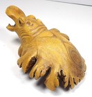 Handcarved Burl Wood Hippopotamus Figure 3x6 