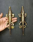 Lacquered Brass Crocodile Door Handle Alligator Themed Bedroom Door Pull Ca635