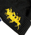 Polo Ralph Lauren Lunar New Year Wool Blend Beanie Triple Pony Black Gold Nwt