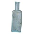 Antique Aqua Medicine Bottle Drug Iridescent Hand Blown Civil War Era 1800s