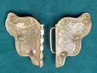 Rare Arts   Crafts Horse Themed Clip Buckle In Brass   2 25  X 1 5  Each Half