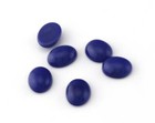 5 Pcs Cabochons Opaque Blue Czech Glass Oval 8x10mm Flat Back Cab98-10