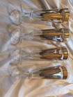8in Vintage Pilsner Glasses  Four In Gold Leaf Culver Style Mid Century Modern  