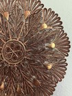 Vintage Albanian Copper   Brass 7    Intricate Lace Design Wall Plate 