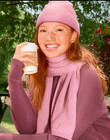 Victoria s Secret Pink Women Knit Scarf   Beanie Hat Gift Set Light Pink O s