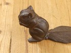 Rustic Cast Iron Squirrel Home Garden Door Stopper Stop Wedge Key Safe Hide Box