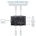 Usb Vga Kvm Switch With 4 Cables  4 Port Selector Switcher For 4pc Sharing On   