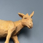Hand Carved Wood Donkey Mule Figurine Brown Wooden Burro Artisan Folk Art Gift